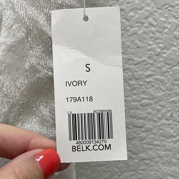 KIM ROGERS Women's Sz Small SM S Ivory Fleece Vest Full Zip With Pockets - Picture 3 of 5